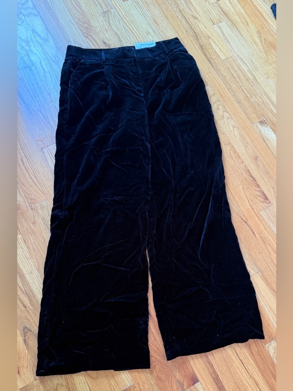 LOFT Women’s Black Velvet Wide Leg Peyton Trouser Pants Size 14 Tall NEW